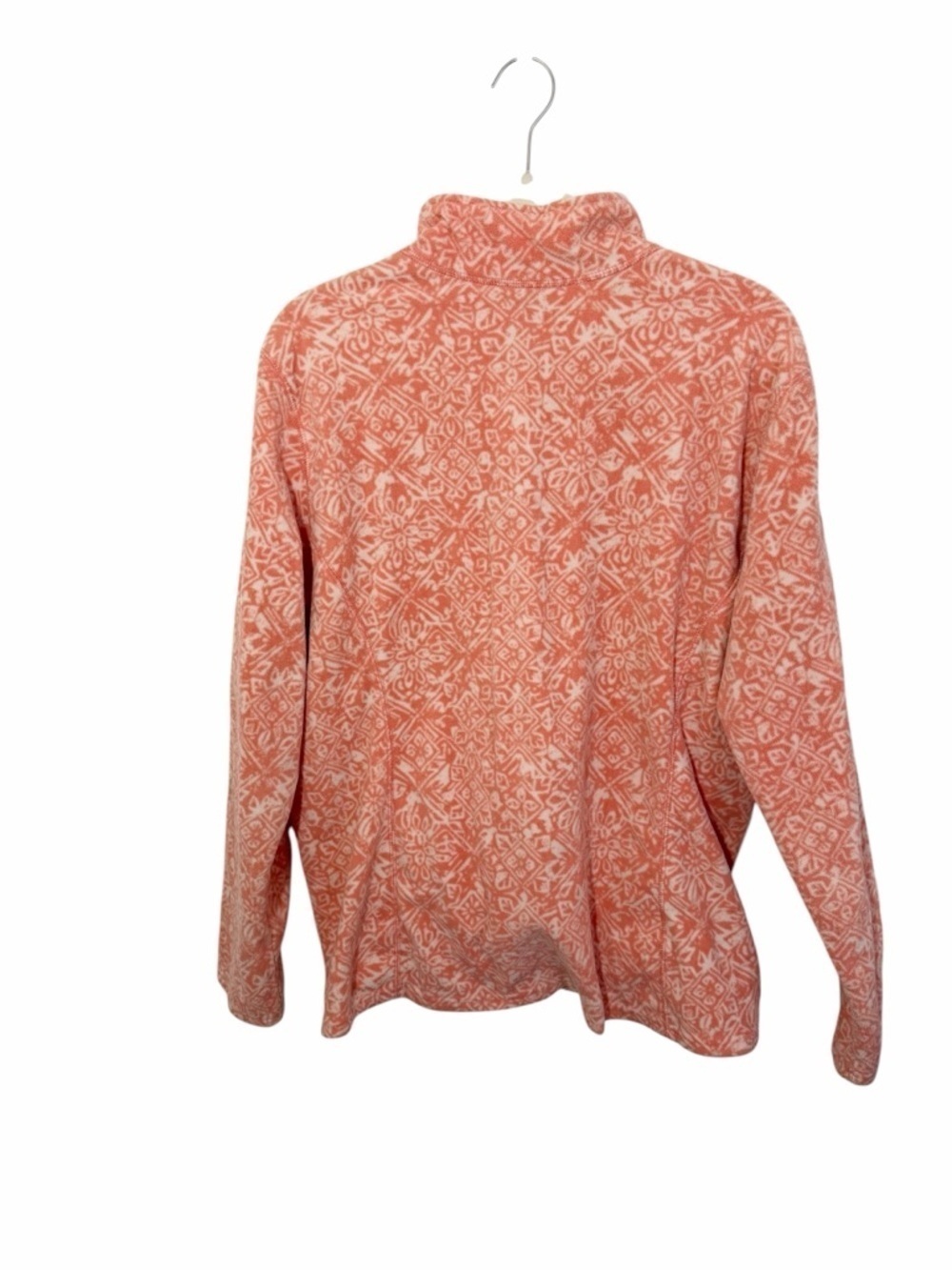 Eddie Bauer Coral and White Fleece Pullover - Picture 2 of 7